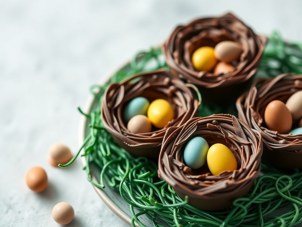 Chocolate Easter Egg Nests