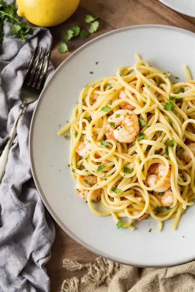 Lemon Garlic Shrimp Pasta