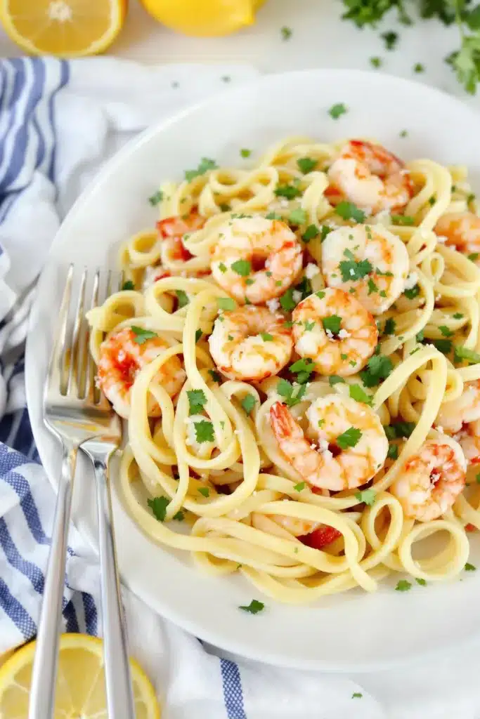Lemon Garlic Shrimp Pasta 3