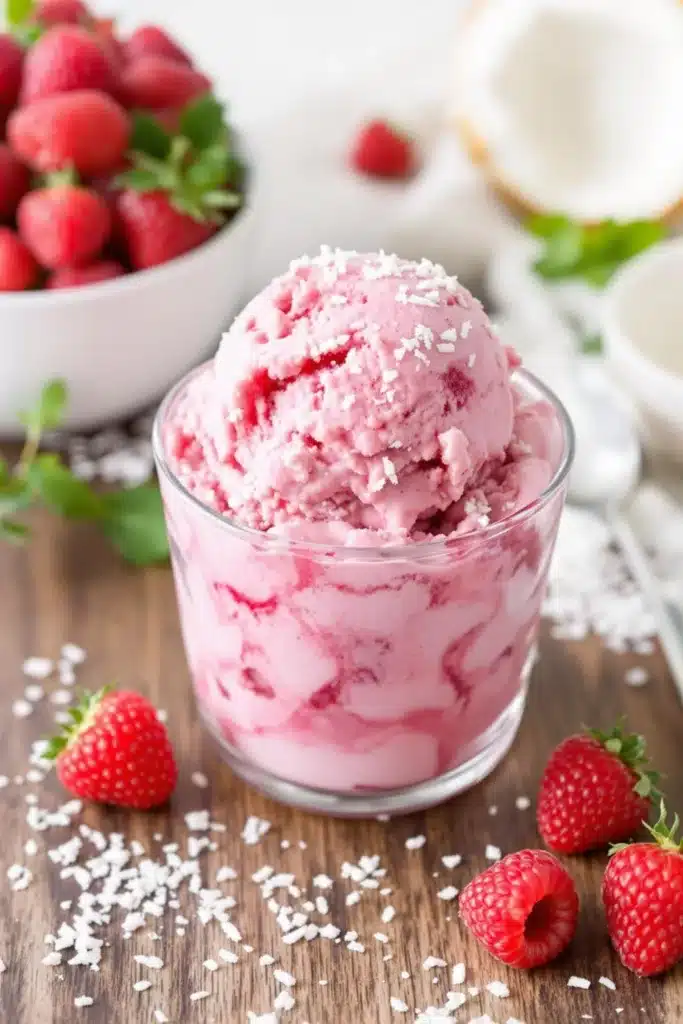 raspberry coconut ice cream 3