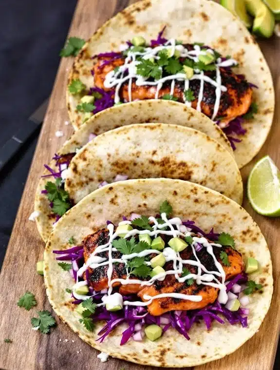 blackened salmon tacos smoky spicy delightful