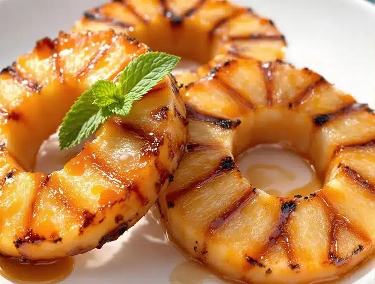 caramelized tropical fruit dessert