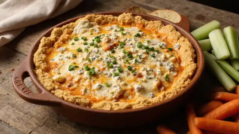 creamy cheesy buffalo flavored cauliflower dip