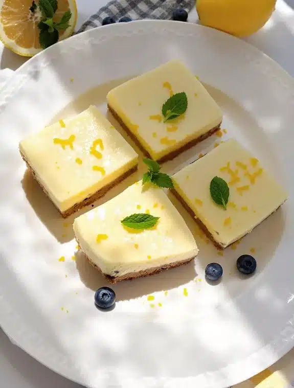 creamy citrusy no bake cheesecake bars