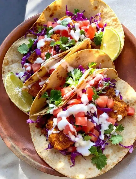 crispy coastal creamy classic baja fish tacos