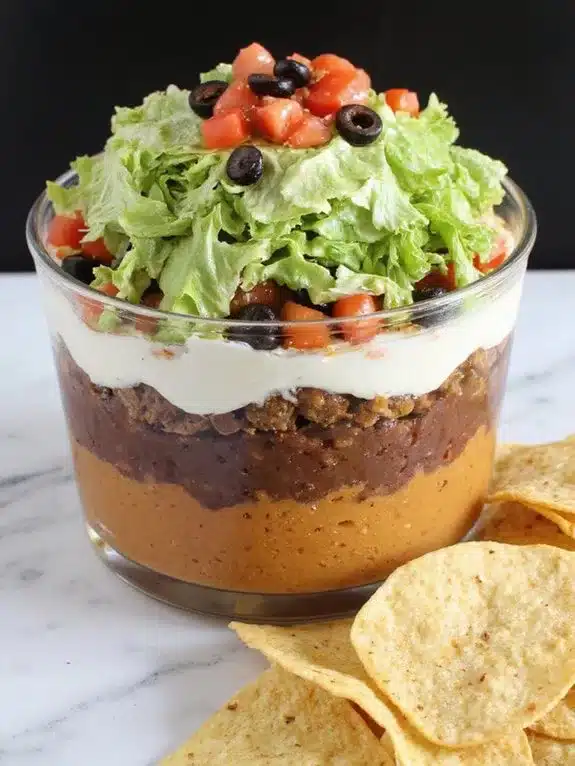 crowd pleasing layered taco dip appetizer