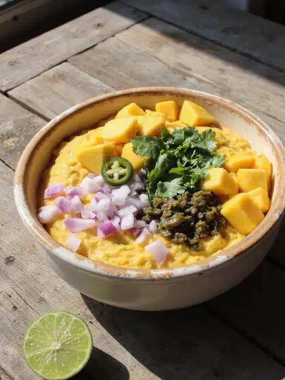 cubed mangoes balanced flavors timed rest