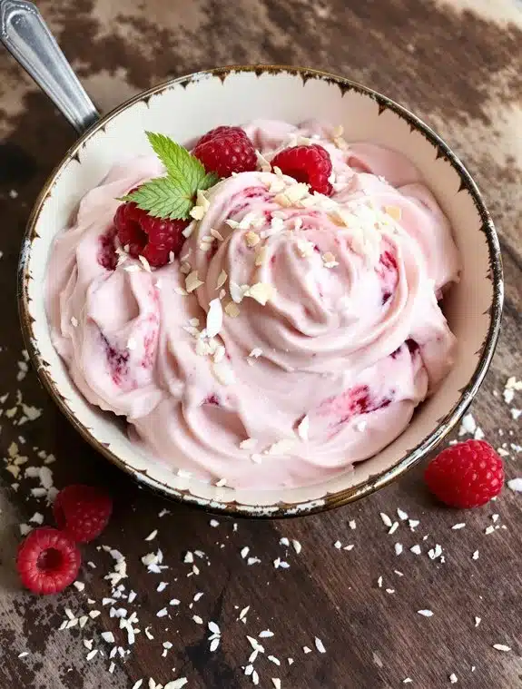 dairy free vibrant coconut raspberry ice cream