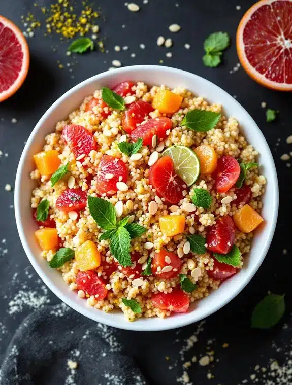 healthy nutrient dense citrus quinoa salad