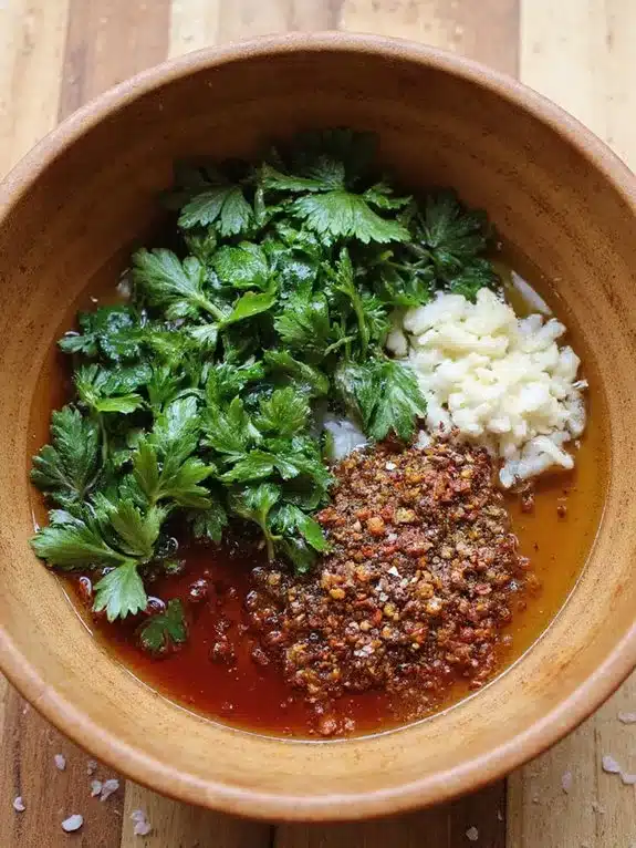herb infused creamy chimichurri dip