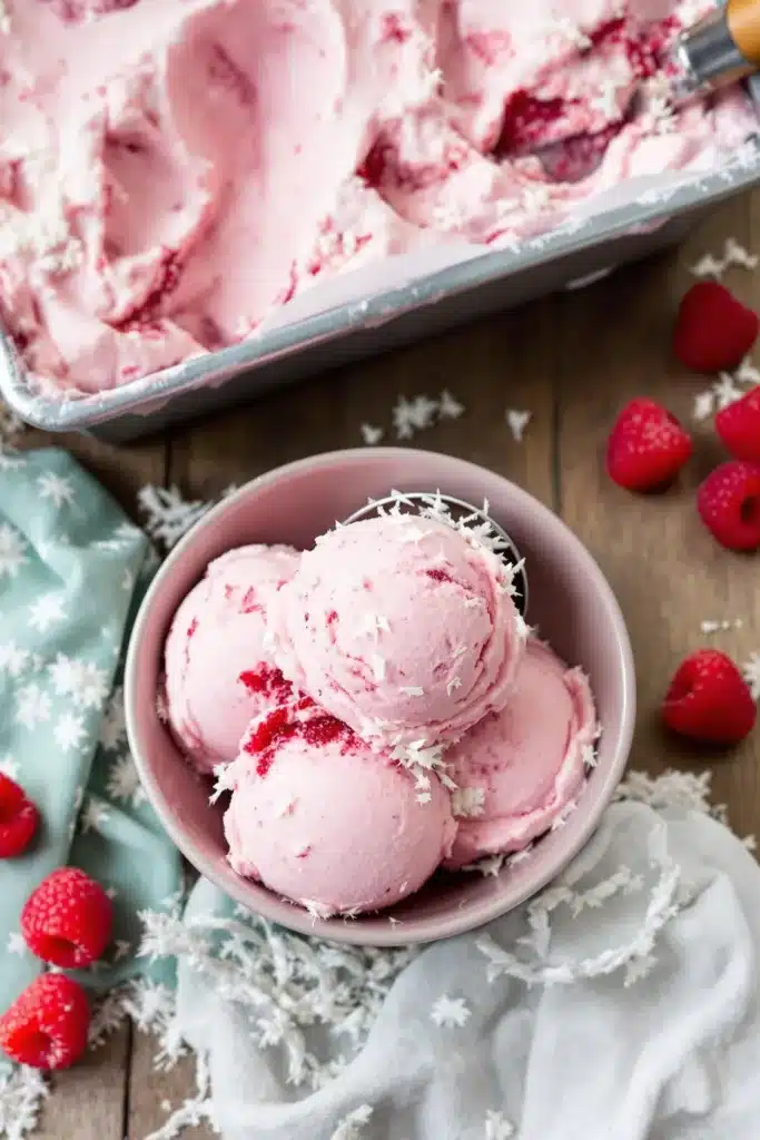raspberry coconut ice cream 4