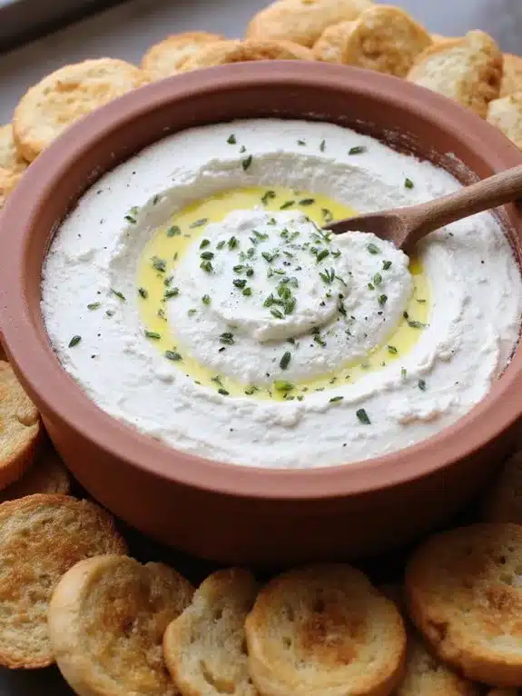 luxurious herb infused honey drizzled goat cheese dip