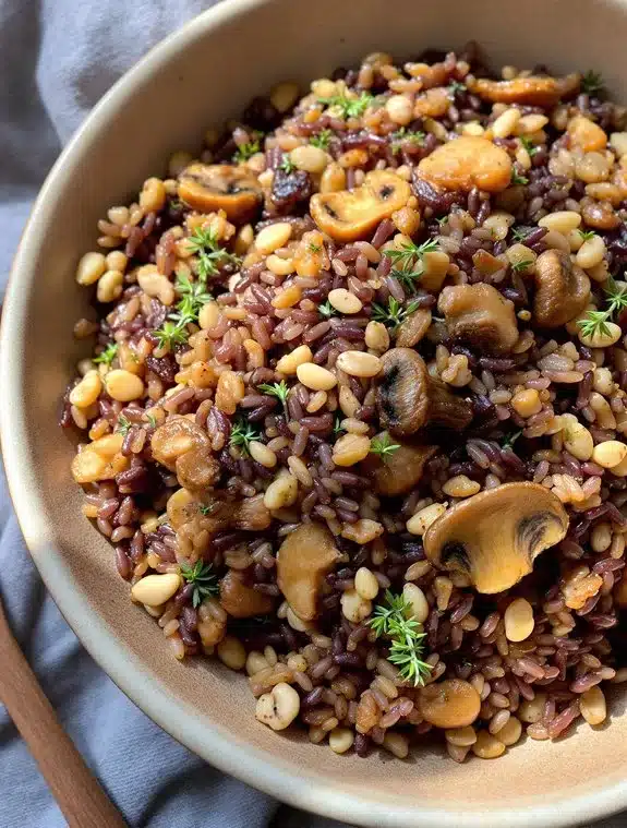 nutrient dense fiber rich plant based wild rice pilaf