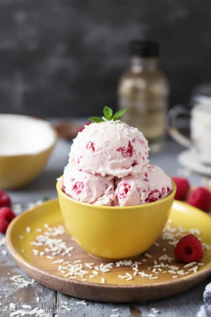 raspberry coconut ice cream