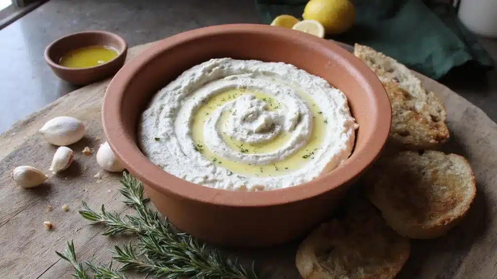 savory creamy garlic infused bean dip