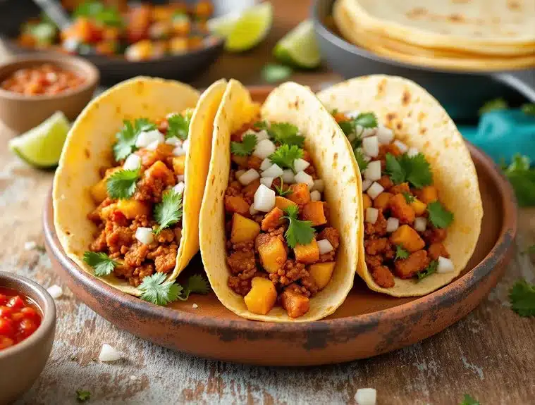 savory mexican chorizo potato tacos
