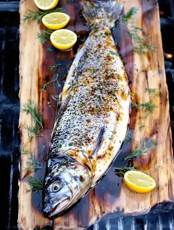succulent pacific northwest cedar planked trout