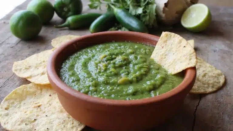 vibrant green garlic herb dip