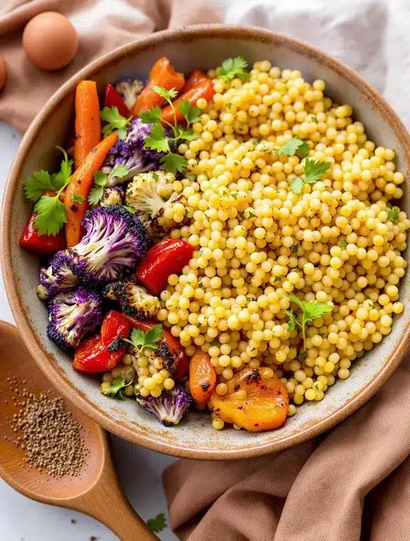 vibrant mediterranean couscous roasted vegetable dish