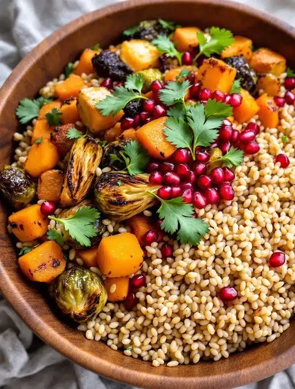 wholesome mediterranean farro vegetable salad