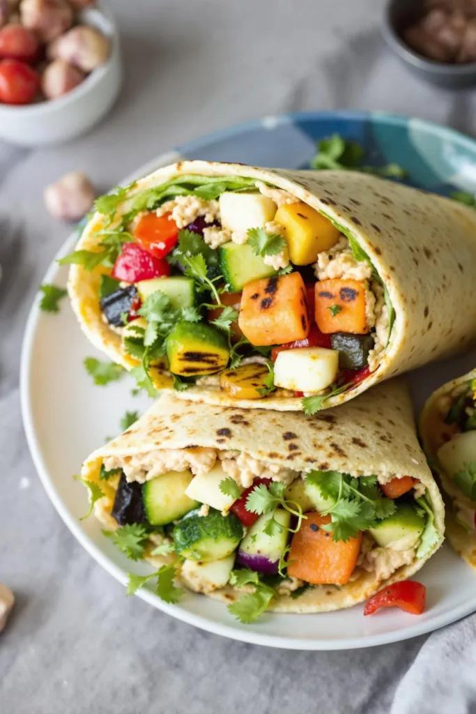 Grilled Vegetable and Hummus Wraps 4