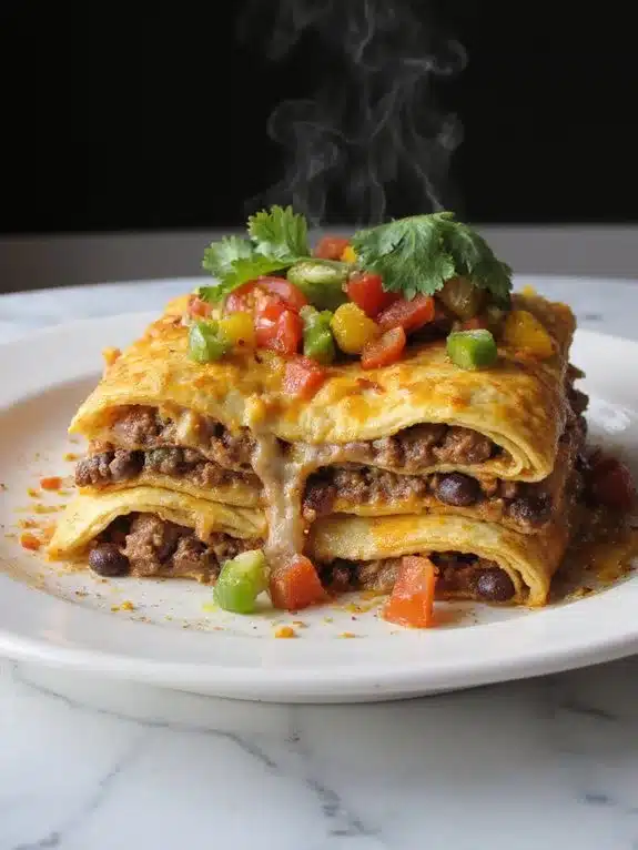 balanced protein rich mexican inspired lasagna