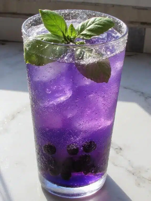blueberry basil cooler with honey