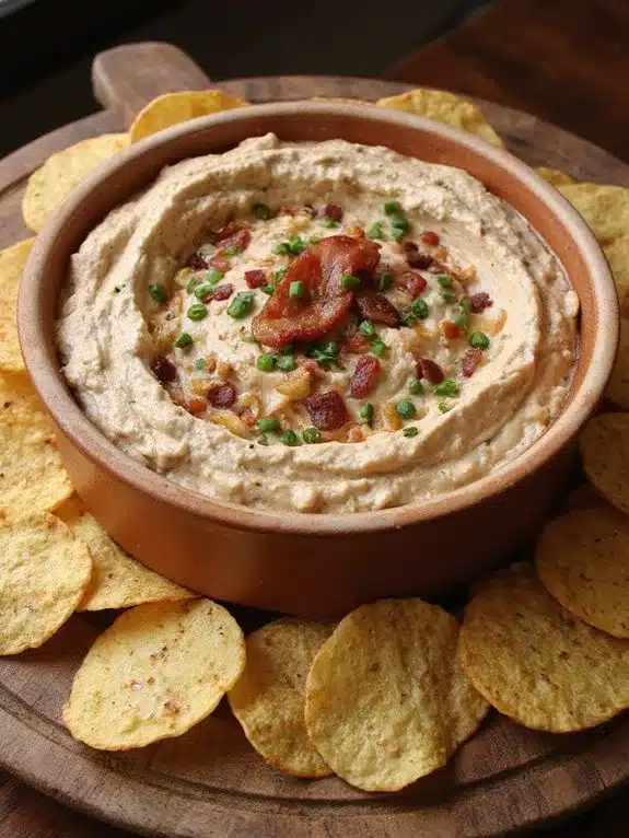 caramelized silky smooth crispy bacon dip