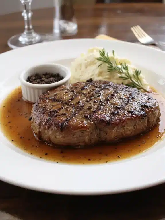 cracked peppercorns sear emulsify patience