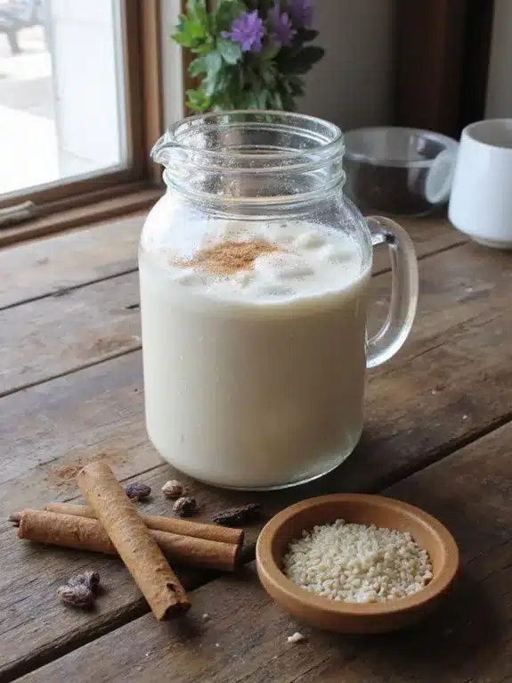 creamy cinnamon infused mexican rice beverage