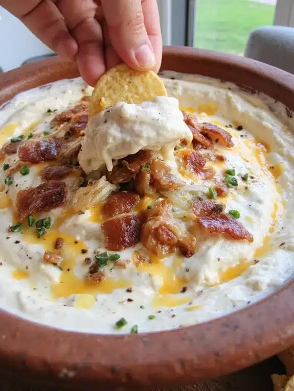 crispy bacon caramelized onions creamy dip