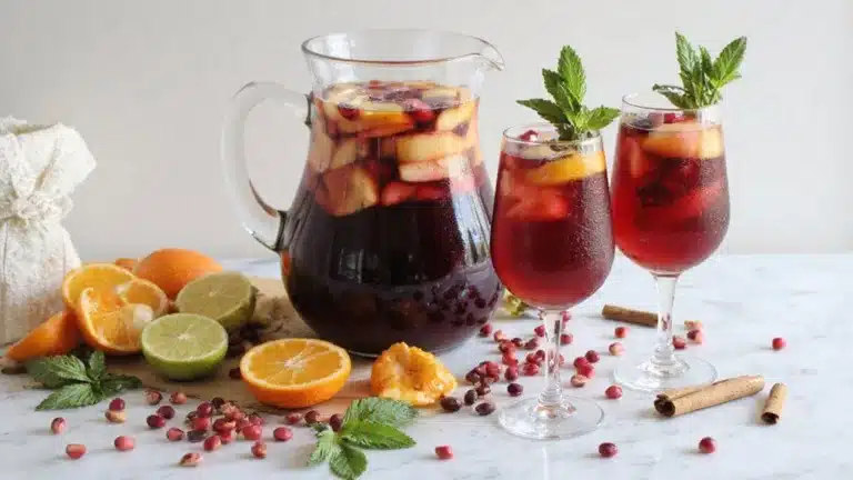 festive non alcoholic fruit infused beverage