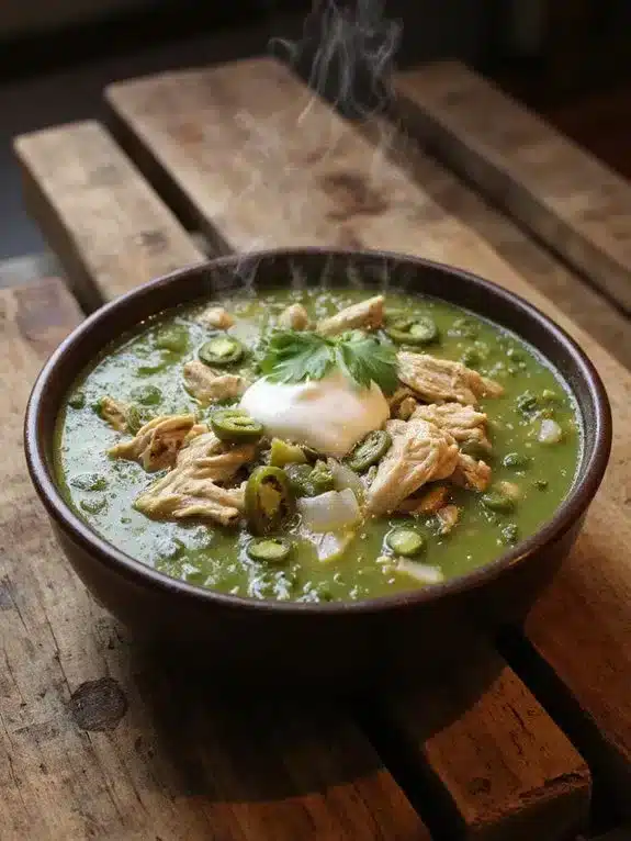 hearty smoky comforting green chili chicken soup