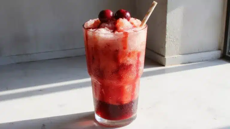 refreshing frozen cherry flavored icy treat
