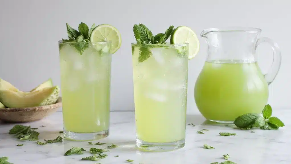 refreshing melon and herb beverage