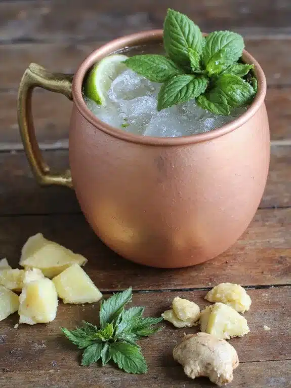 refreshing non alcoholic copper mugged aromatic mocktail