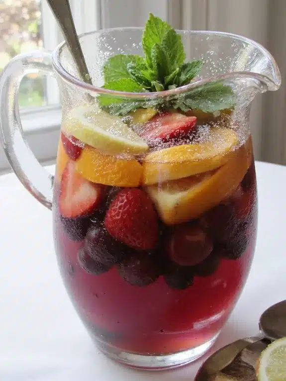 refreshing non alcoholic sangria with fruit