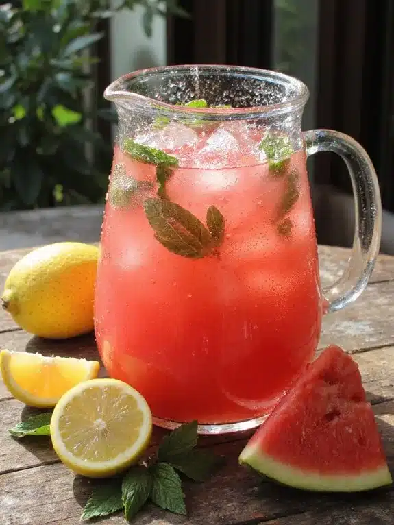 refreshing vibrant simple natural watermelon lemonade