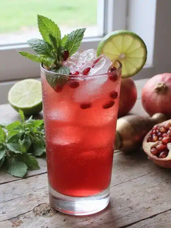 sophisticated alcohol free pomegranate infused mocktail recipe