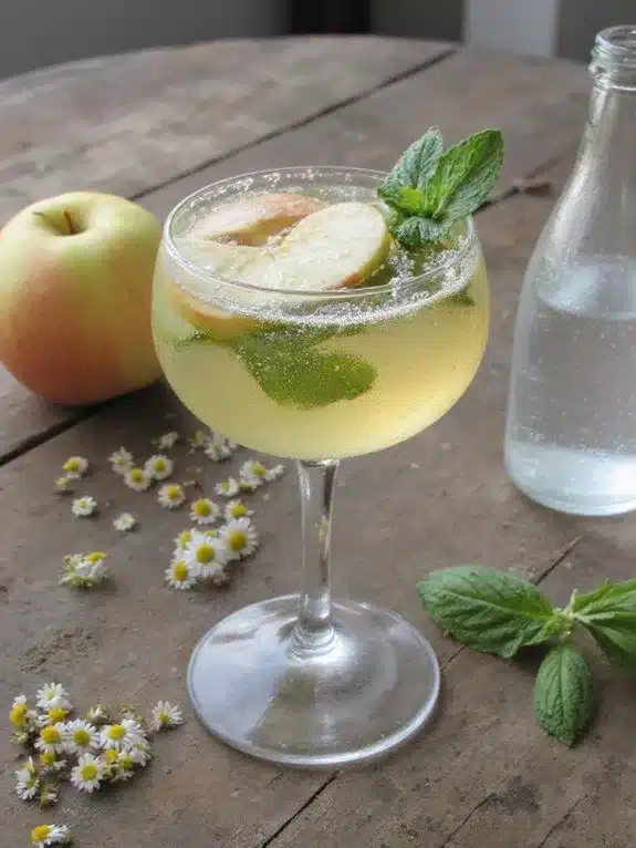 aromatic effervescent garnished apple refresher