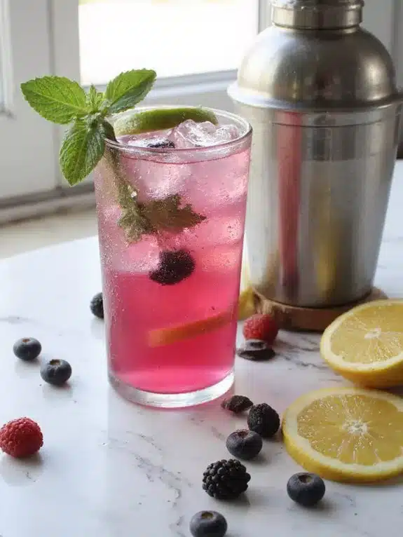 chilled layered fizzy garnished
