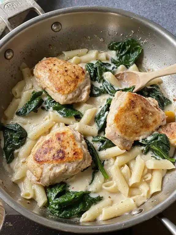 creamy chicken pasta with parmesan