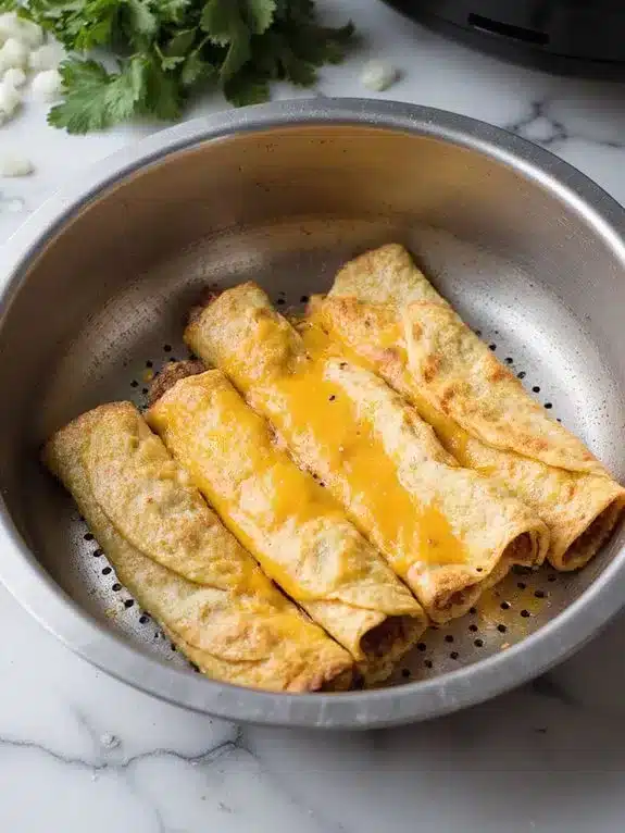 crispy bubbly air fried enchiladas