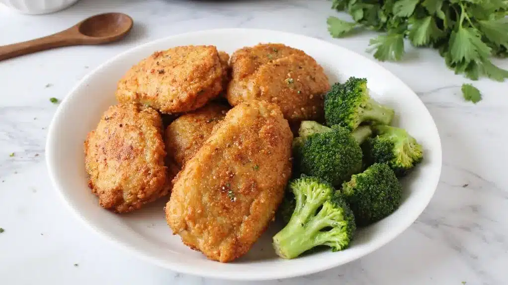 crispy healthy chicken and broccoli