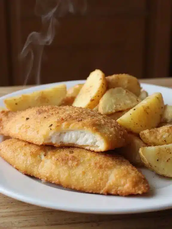 crispy tender fish and chips
