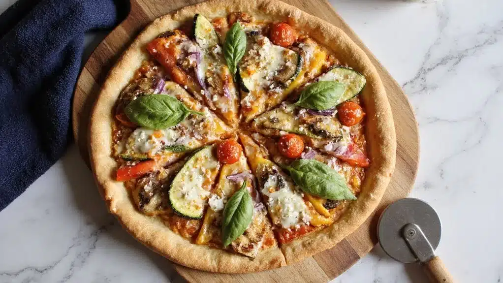 crispy vegetable pizza deliciousness