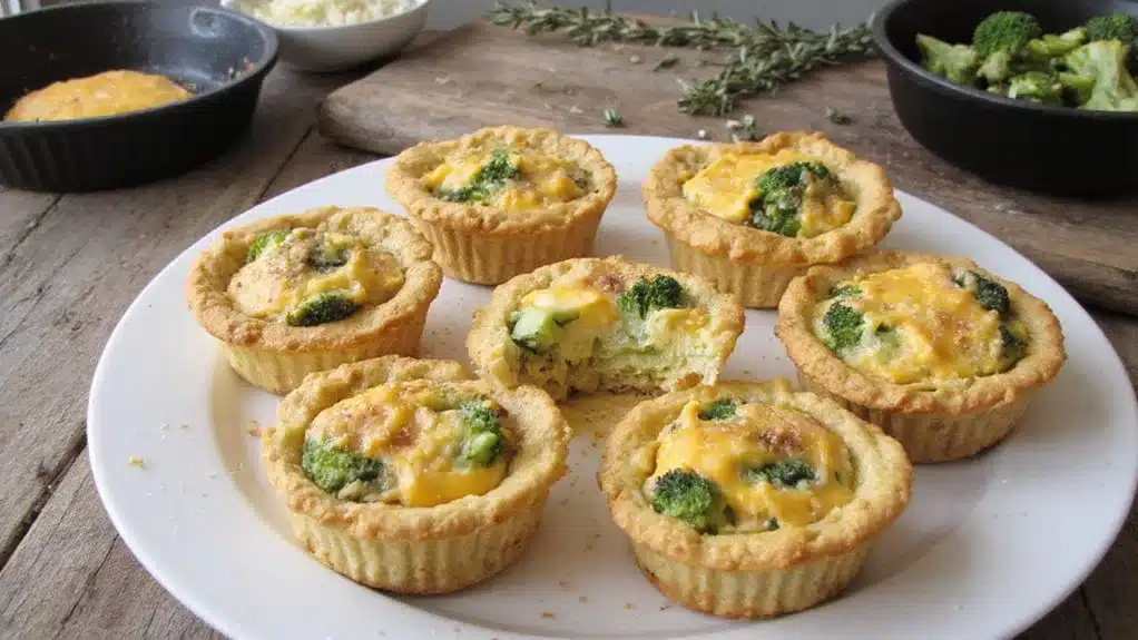 mini broccoli quiche cups