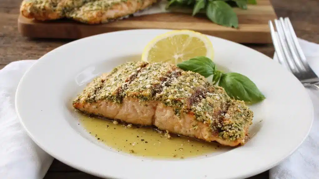 pesto infused air fried salmon delight