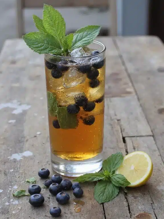 refreshing blueberry mint iced tea