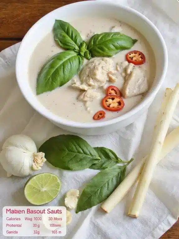 balanced nutrient rich thai coconut chicken soup
